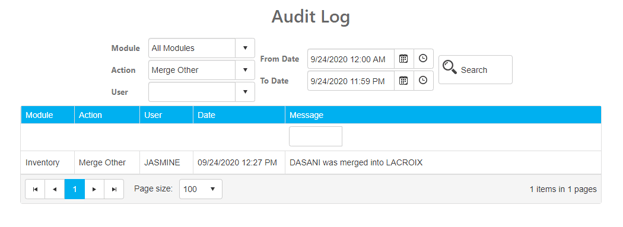 merge other item audit log