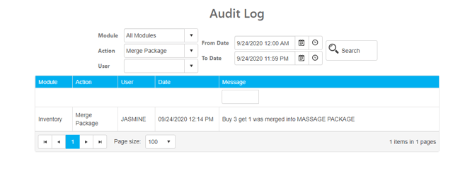 merge package audit log 